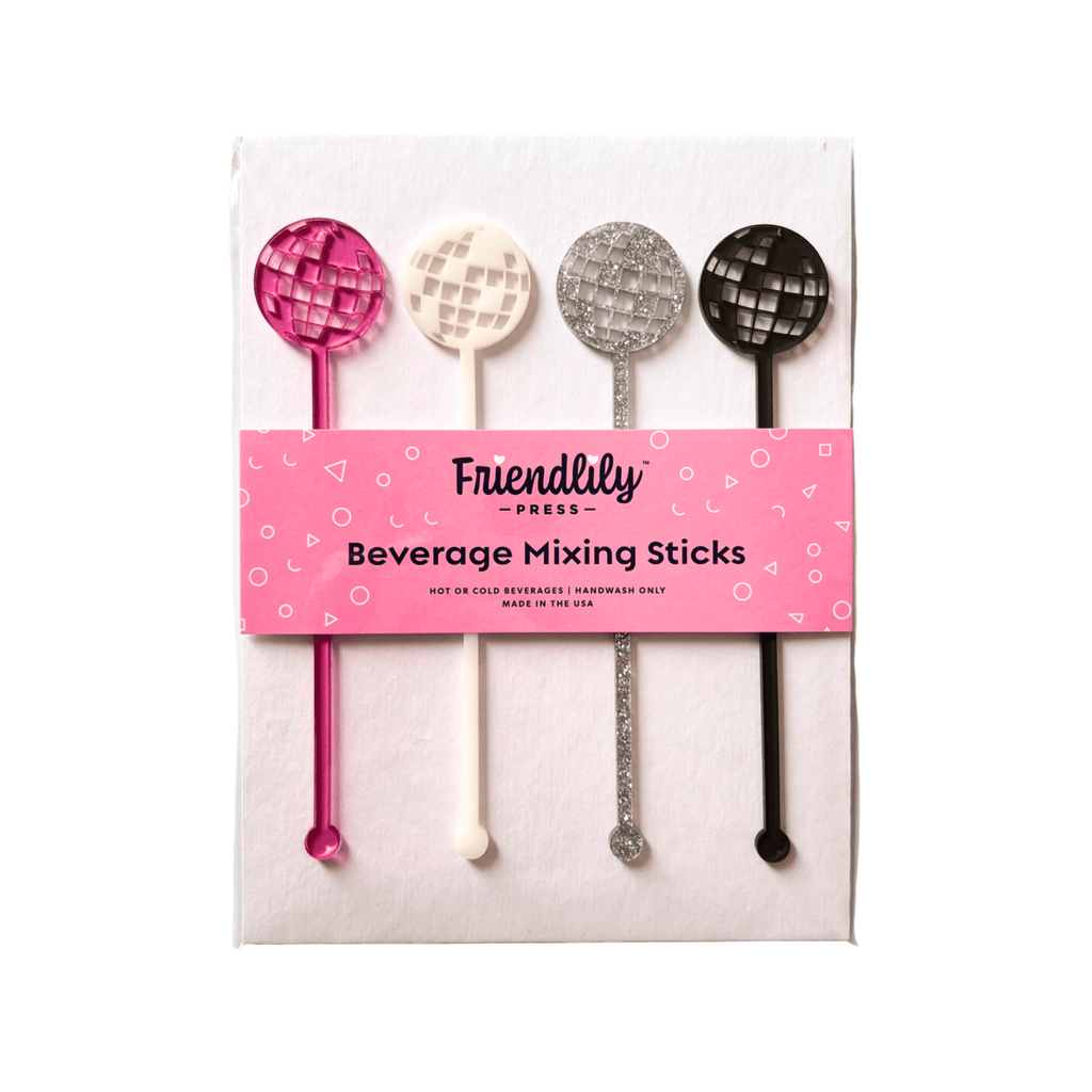 Friendlily Press Party Disco Ball Drink Stirrers, Set