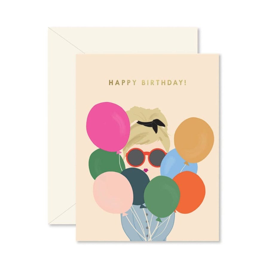 Ginger P. Designs Greeting Cards Balloon Lady Birthday Card