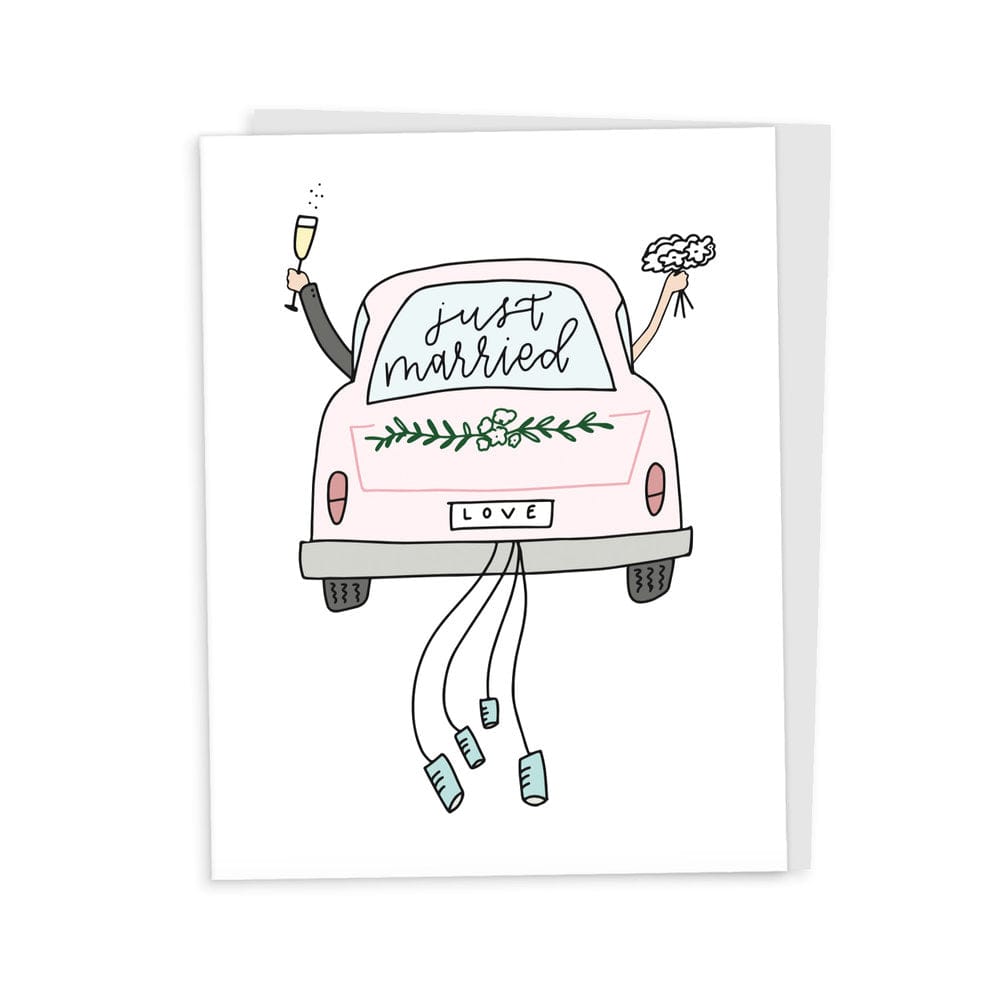 Happy Tines Greeting Cards Just Married Car Card