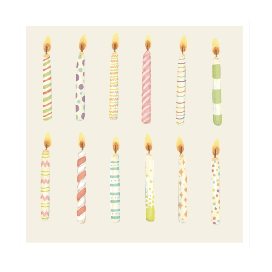 Hester & Cook Party Birthday Candle Cocktail Napkin - Pastel