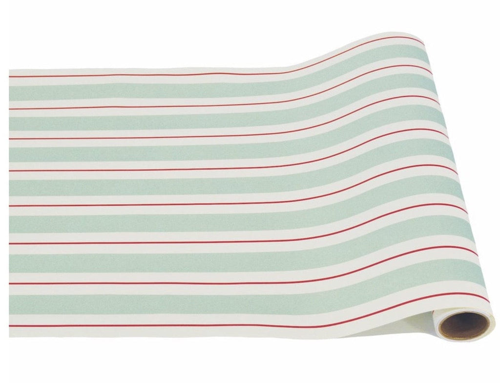 Hester & Cook Christmas Seafoam and Red Awning Stripe Runner