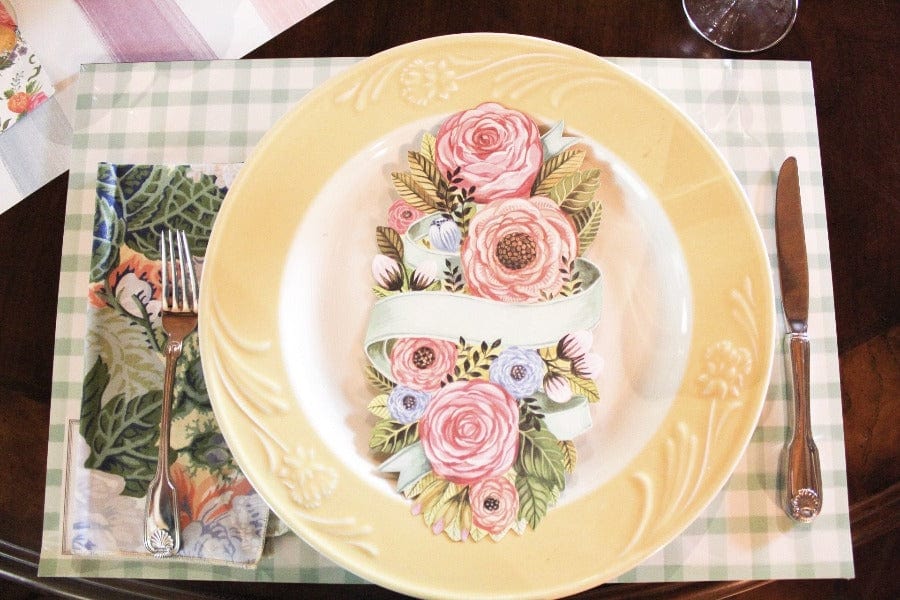 Hester & Cook Party Seafoam Painted Check Placemats