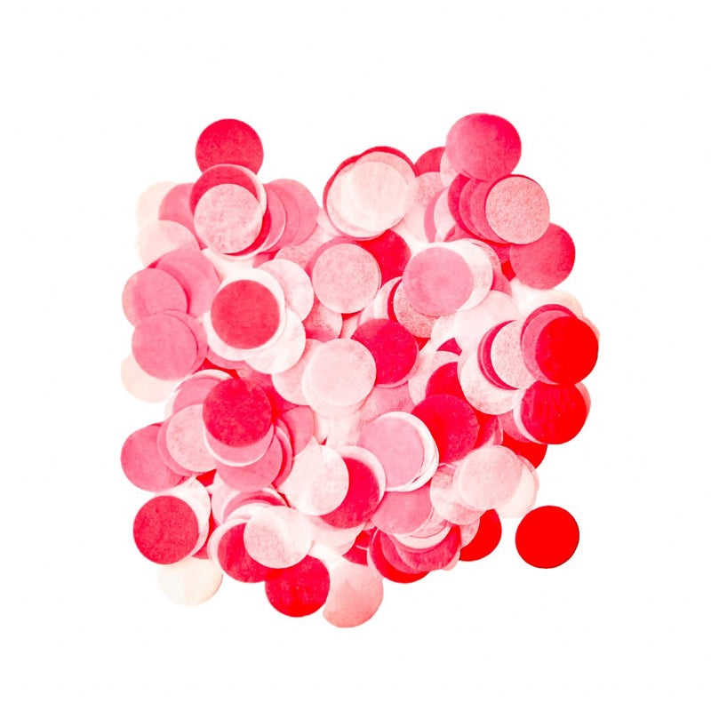 pink red white confetti