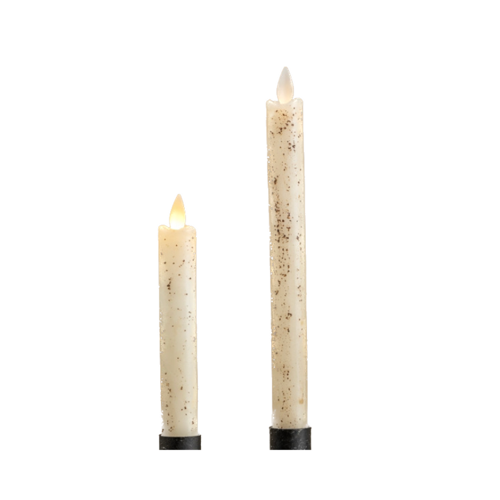 Flameless Cream Taper Candle, Set 2 (CHOOSE SIZE)