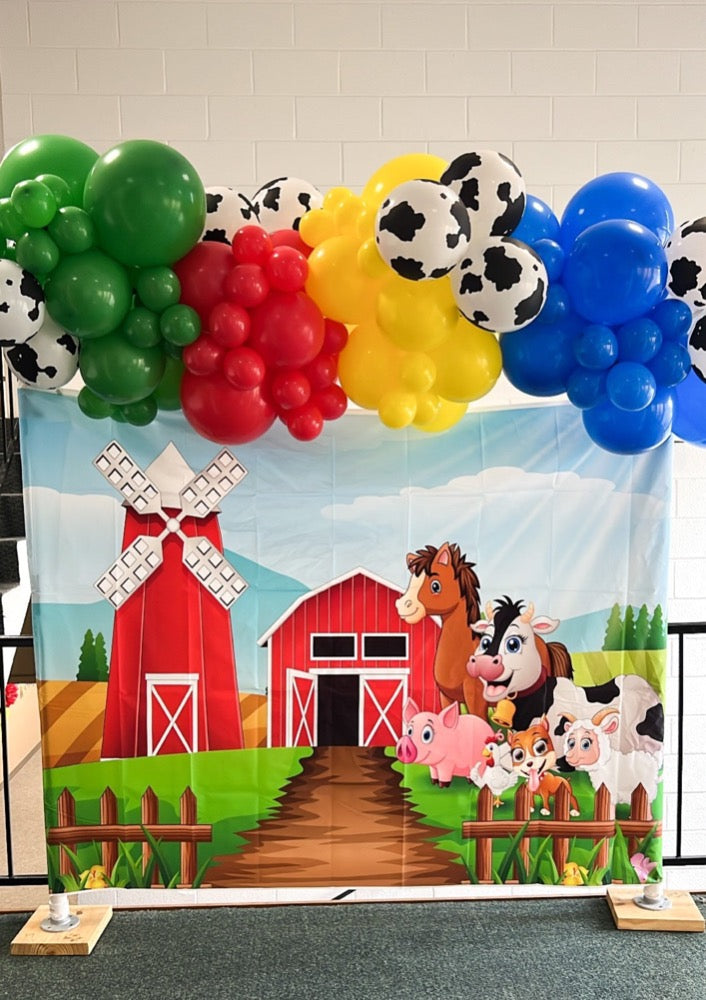 Farm Party Balloon Arch With Card Animals Farm Balloon Arch 