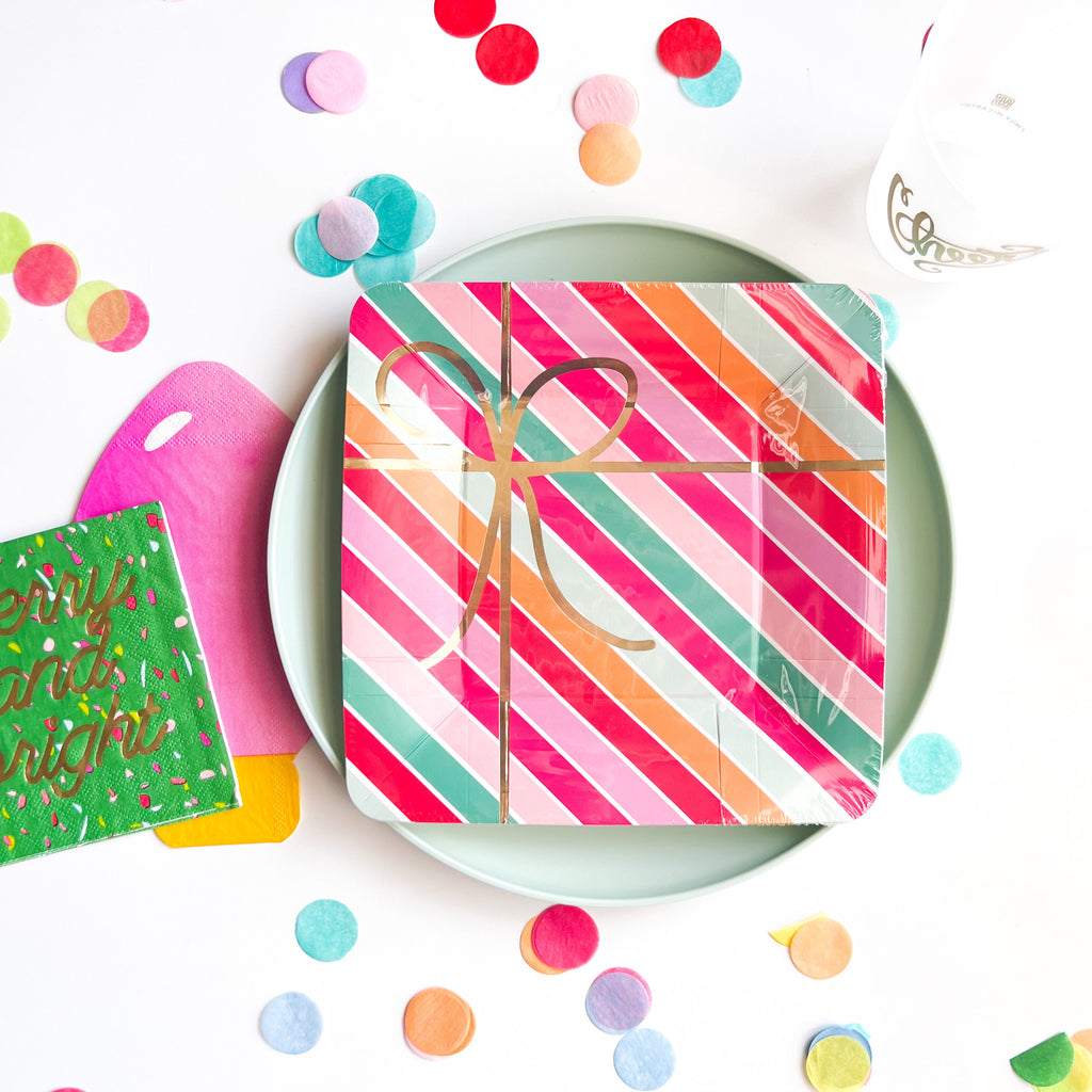 Merry Bright Pink Present Plate