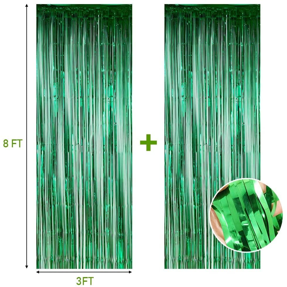 Jenn & Co. Party Green Fringe Curtain Backdrop (OPTIONS)