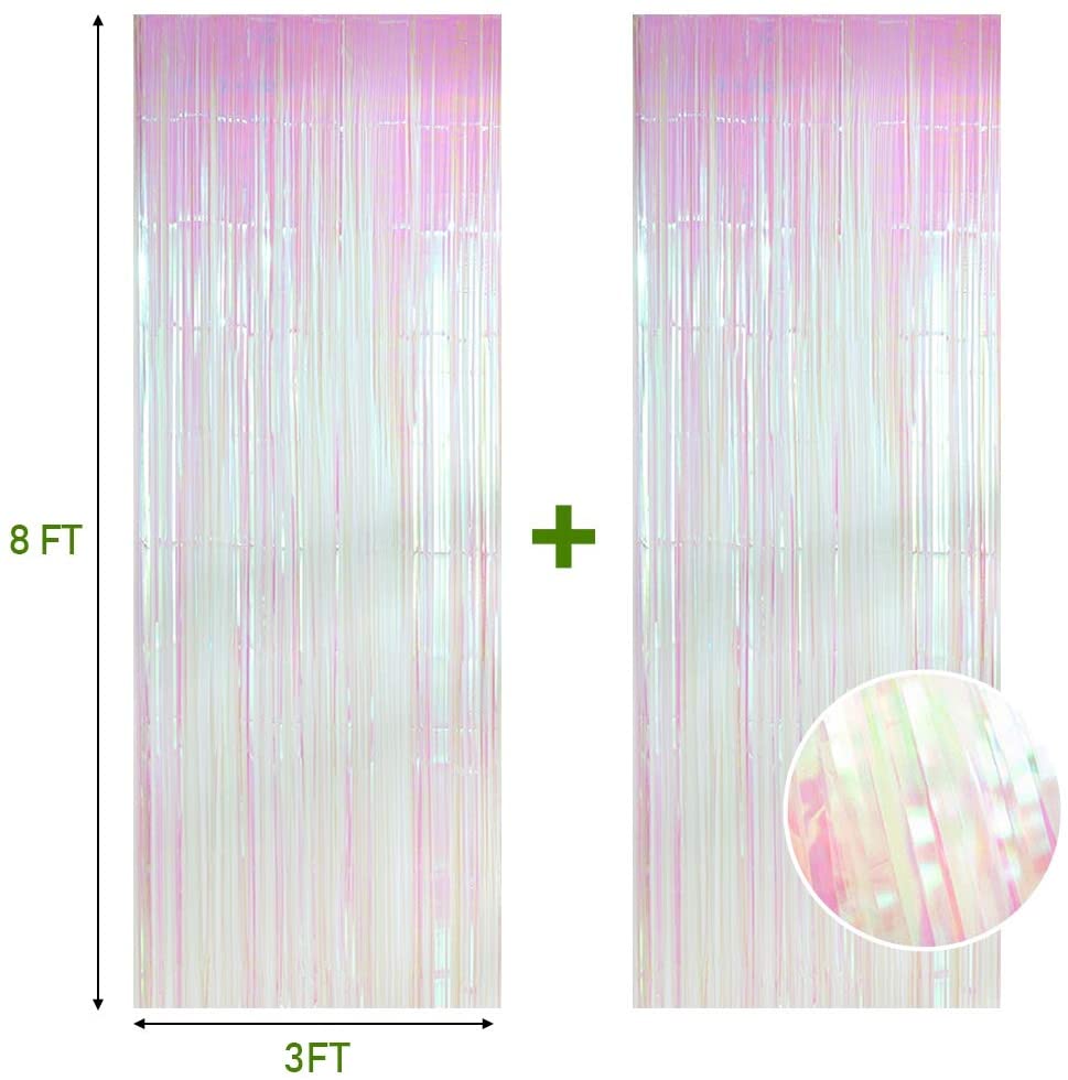 Jenn & Co. Party Iridescent Fringe Curtain Backdrop (OPTIONS)