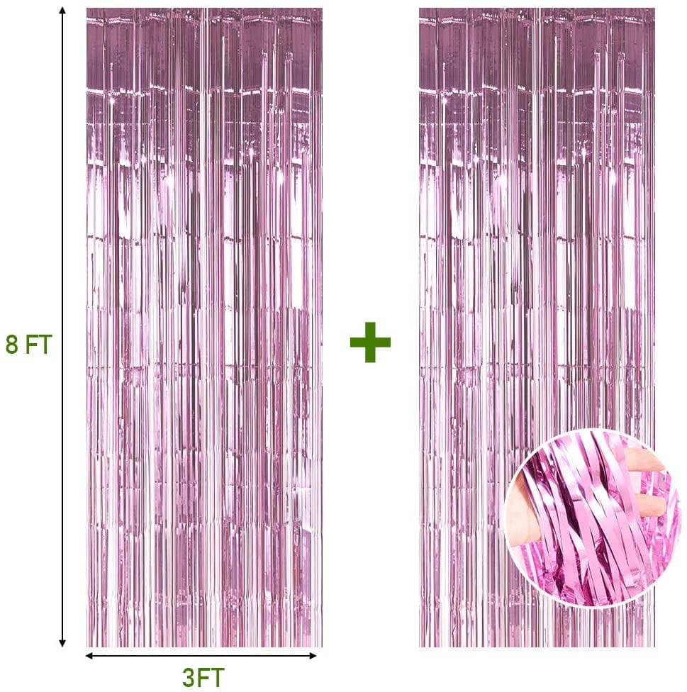 Jenn & Co. Party Pink Fringe Curtain Backdrop (OPTIONS)