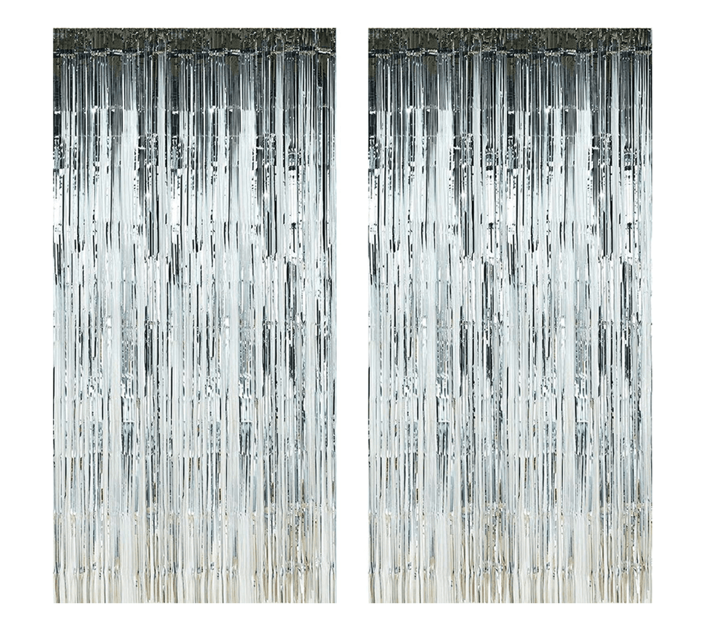 Jenn & Co. Party Silver Fringe Curtain Backdrop (OPTIONS)