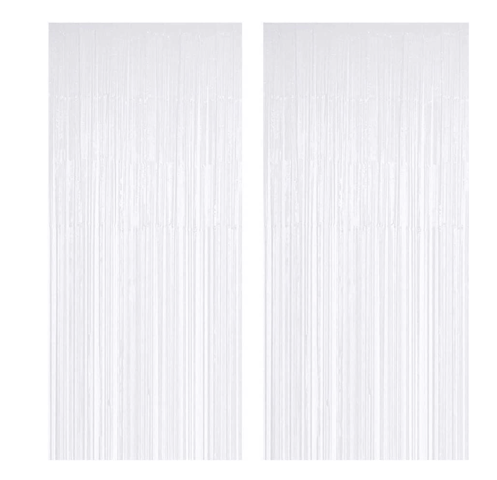 Jenn & Co. Party White Fringe Curtain Backdrop (OPTIONS)