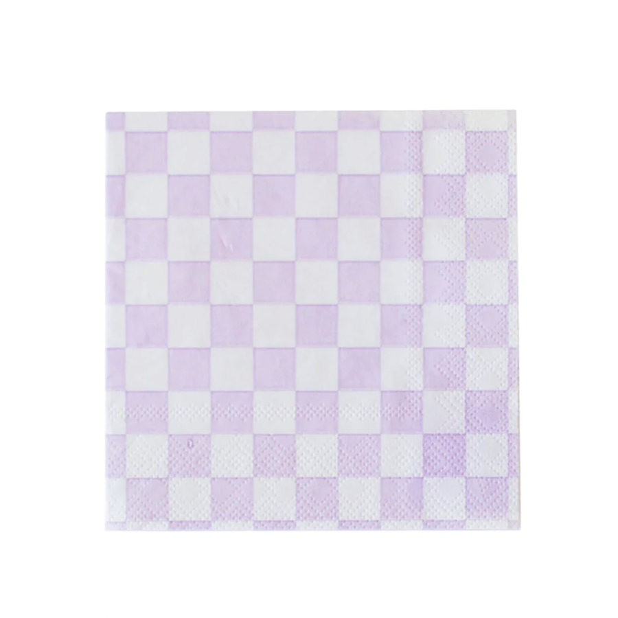 Jollity Party Check It! Purple Posse Napkin, Sm