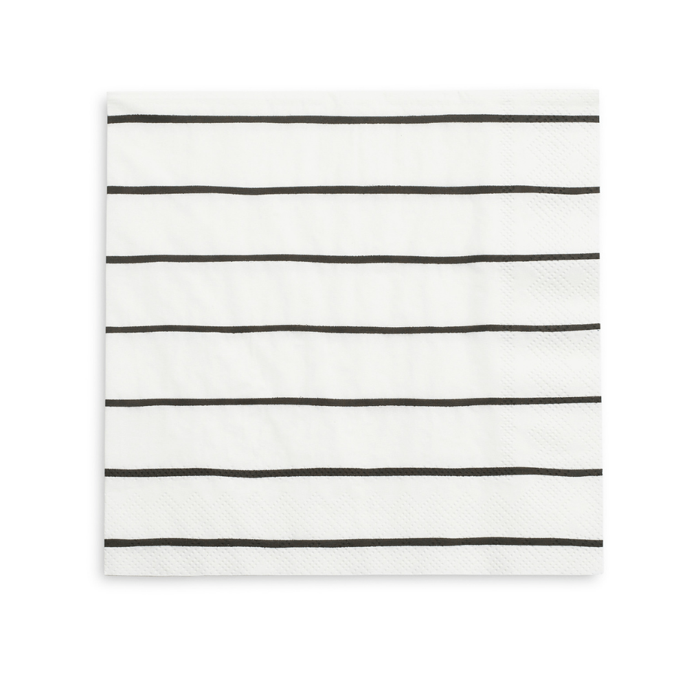 Jollity & Co. + Daydream Society Black Frenchie Stripe Napkins SM