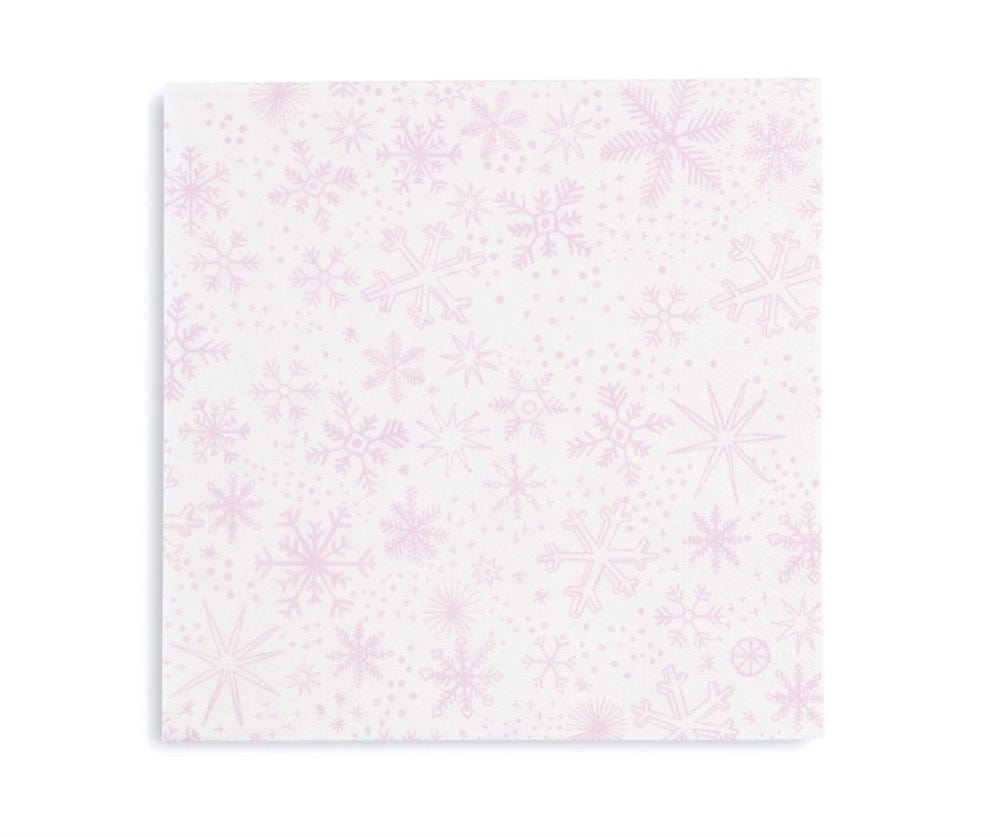 Jollity Christmas Frosted Pink Snowflake Large Napkins