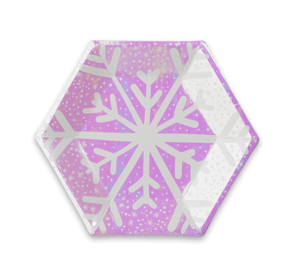 Jollity Christmas Frosted Pink Snowflake Small Plates