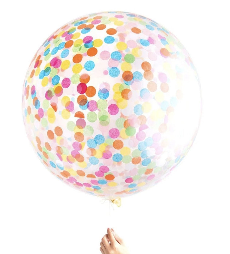 knot and bow confetti balloon