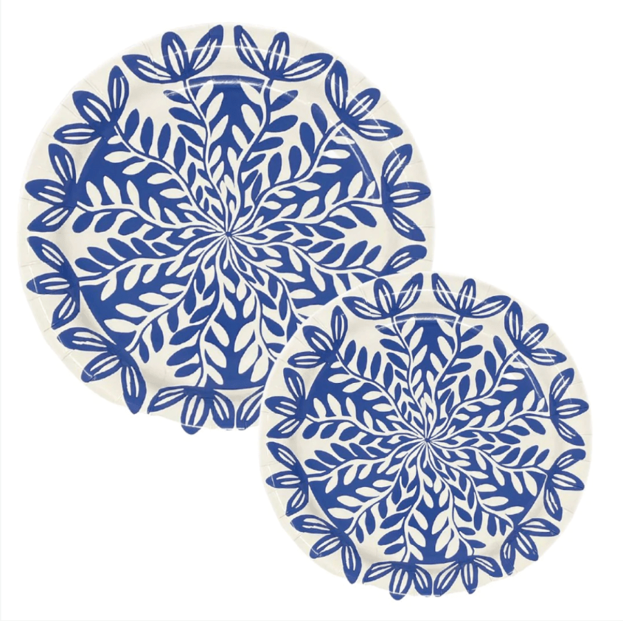 Lucy Grymes Designs 7" Plate Blue Heavy Duty Paper Plates