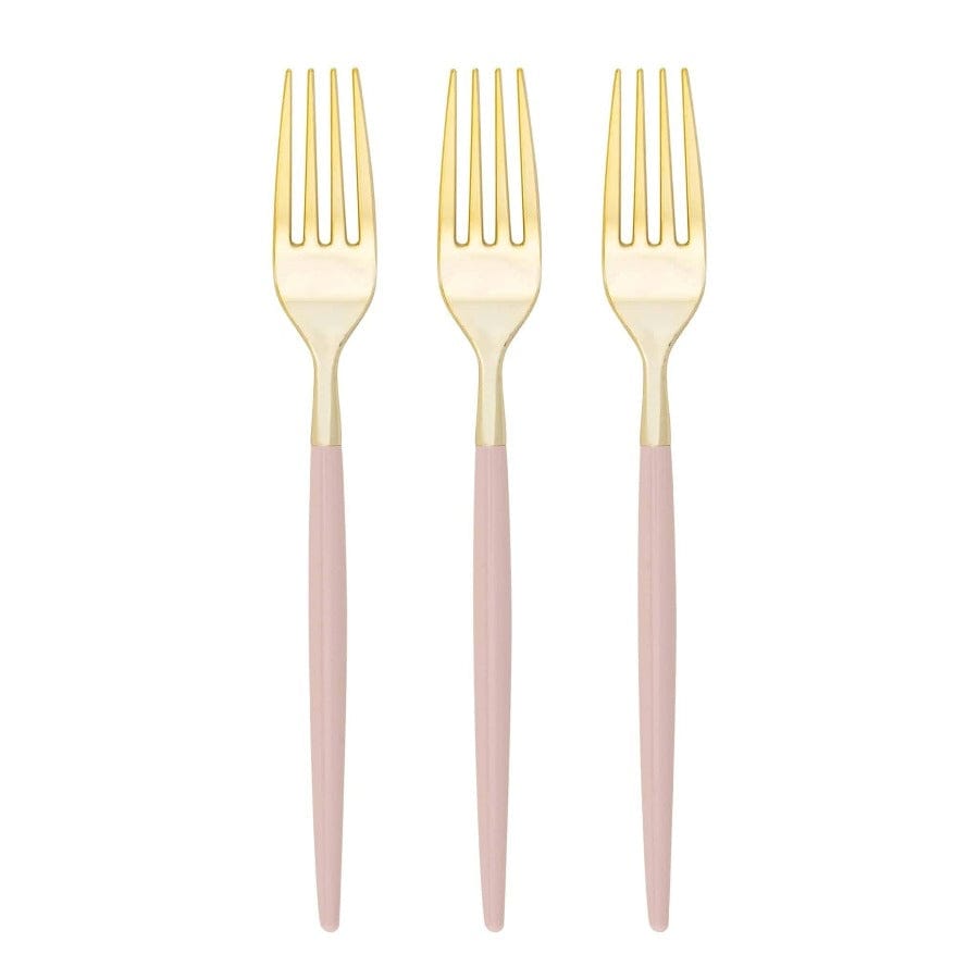 Luxe Party Party Chic Blush and Gold Forks