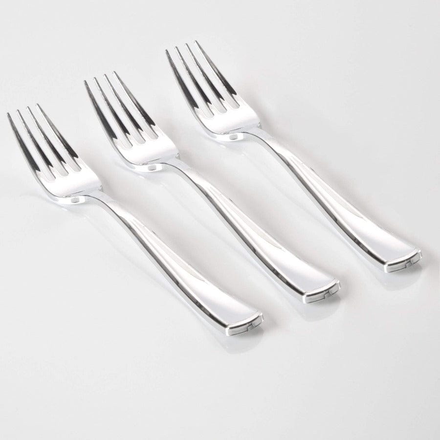 Luxe Party Classic Design Silver Plastic Forks | 20 Forks