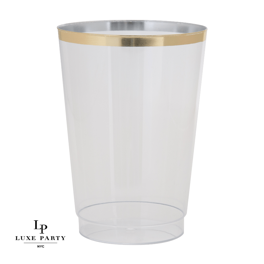 Luxe Party Clear Gold Plastic Cups