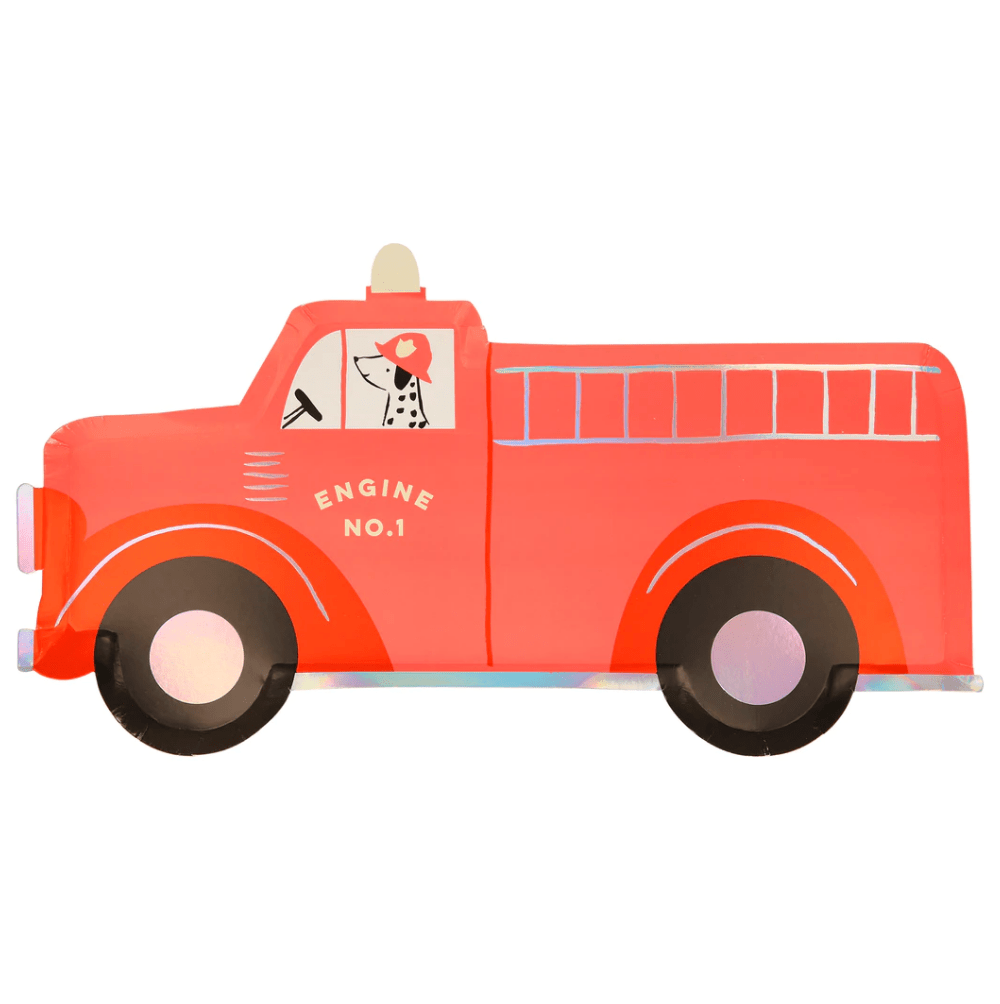 Meri Meri Party Fire Truck Plates