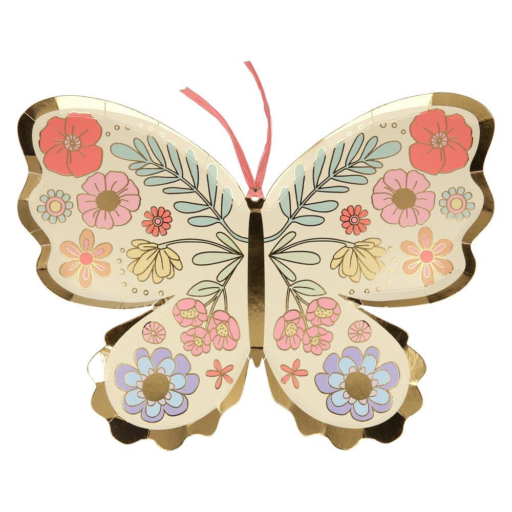 Meri Meri Party Floral Butterfly Plates