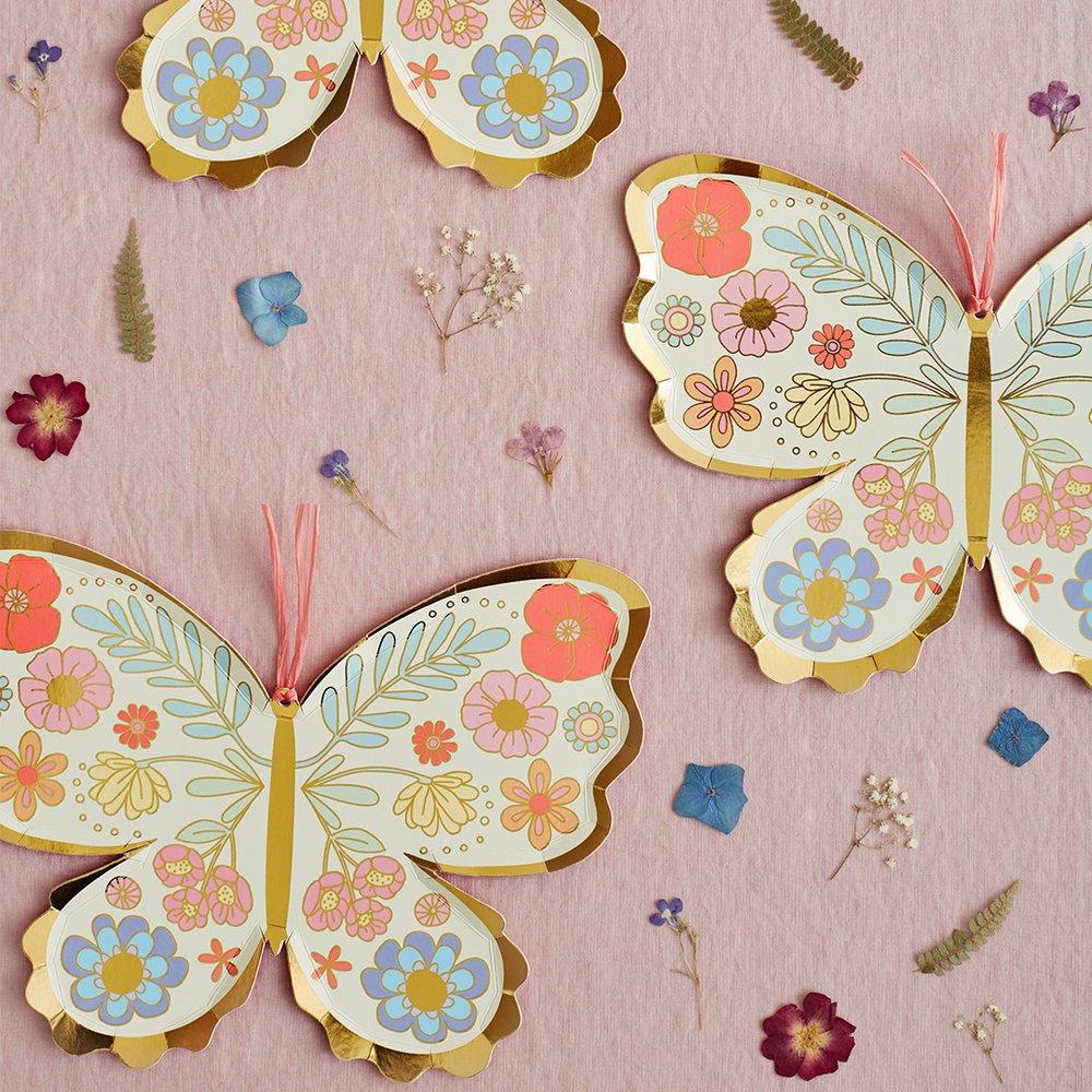 Meri Meri Party Floral Butterfly Plates