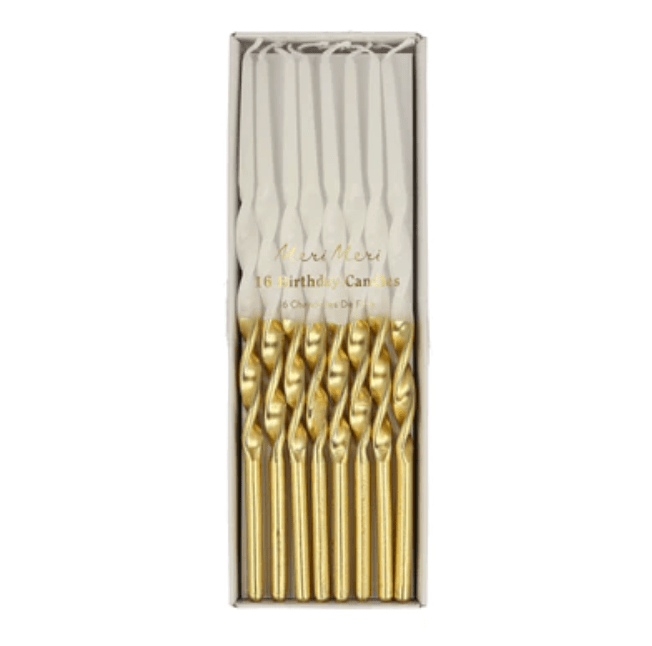 Meri Meri Gold Dipped Twisted Candles