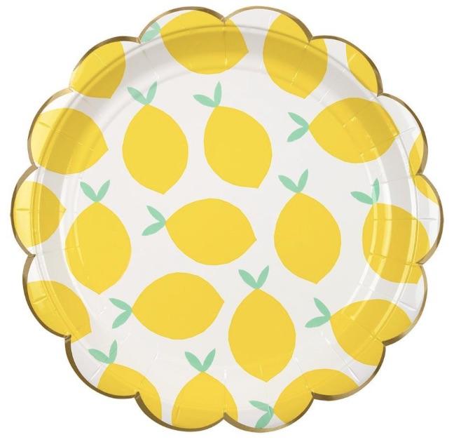 Meri Meri Party Lemon Plate Large