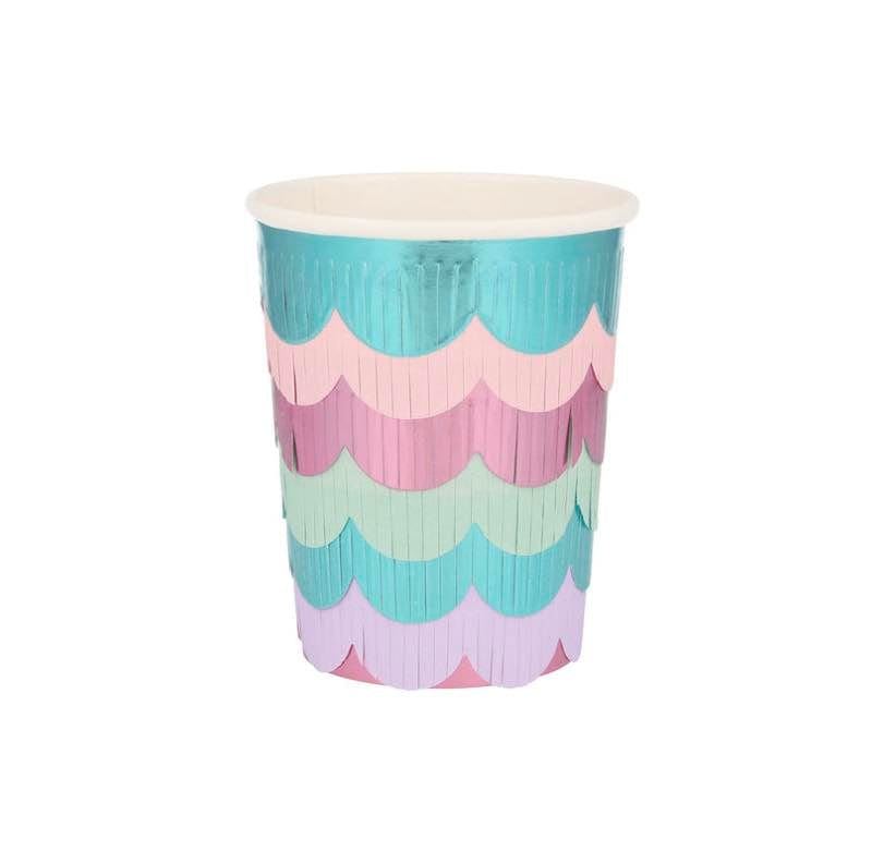 Meri Meri Party Mermaid Scalloped Fringe Cups