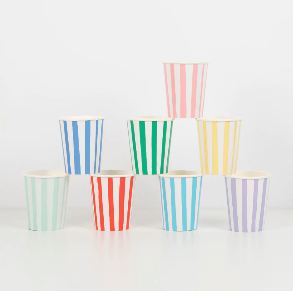 Meri Meri Party Mixed Stripe Party Cups