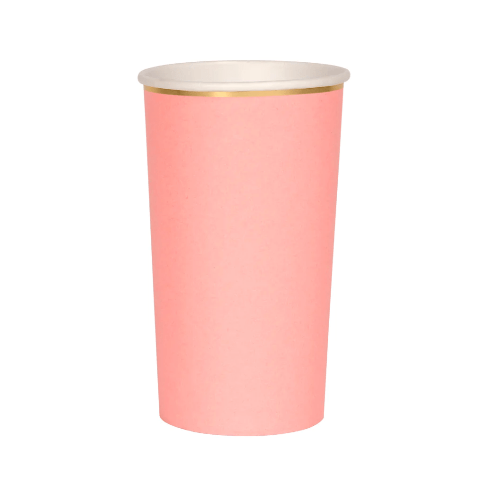 Meri Meri Party Neon Coral Highball Cups