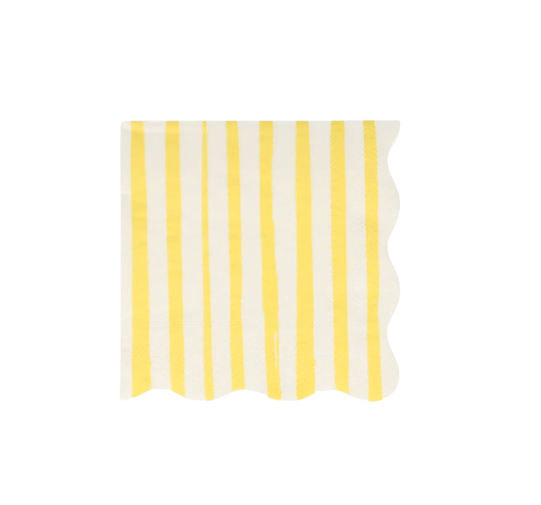 Meri Meri Party Yellow Stripe Napkins Sm