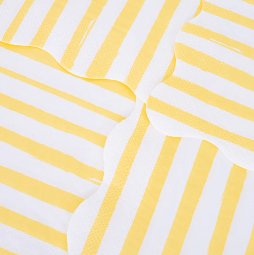 Meri Meri Party Yellow Stripe Napkins Sm