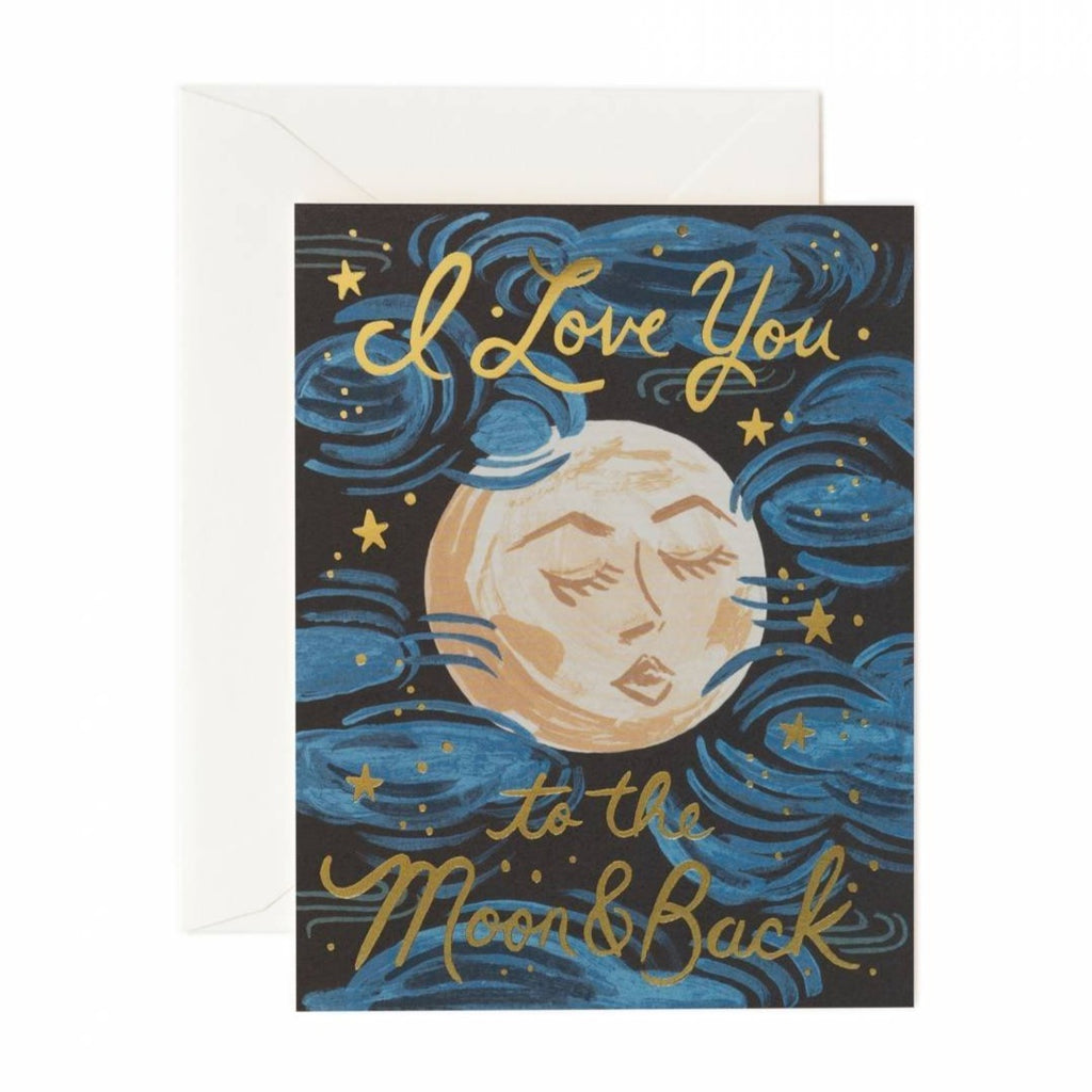To the Moon and Back Card -rifle paper