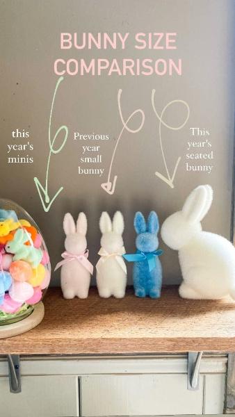 One Hundred 80 Degrees Easter Tube of 6 Assorted Tiny Flocked Bunny Set