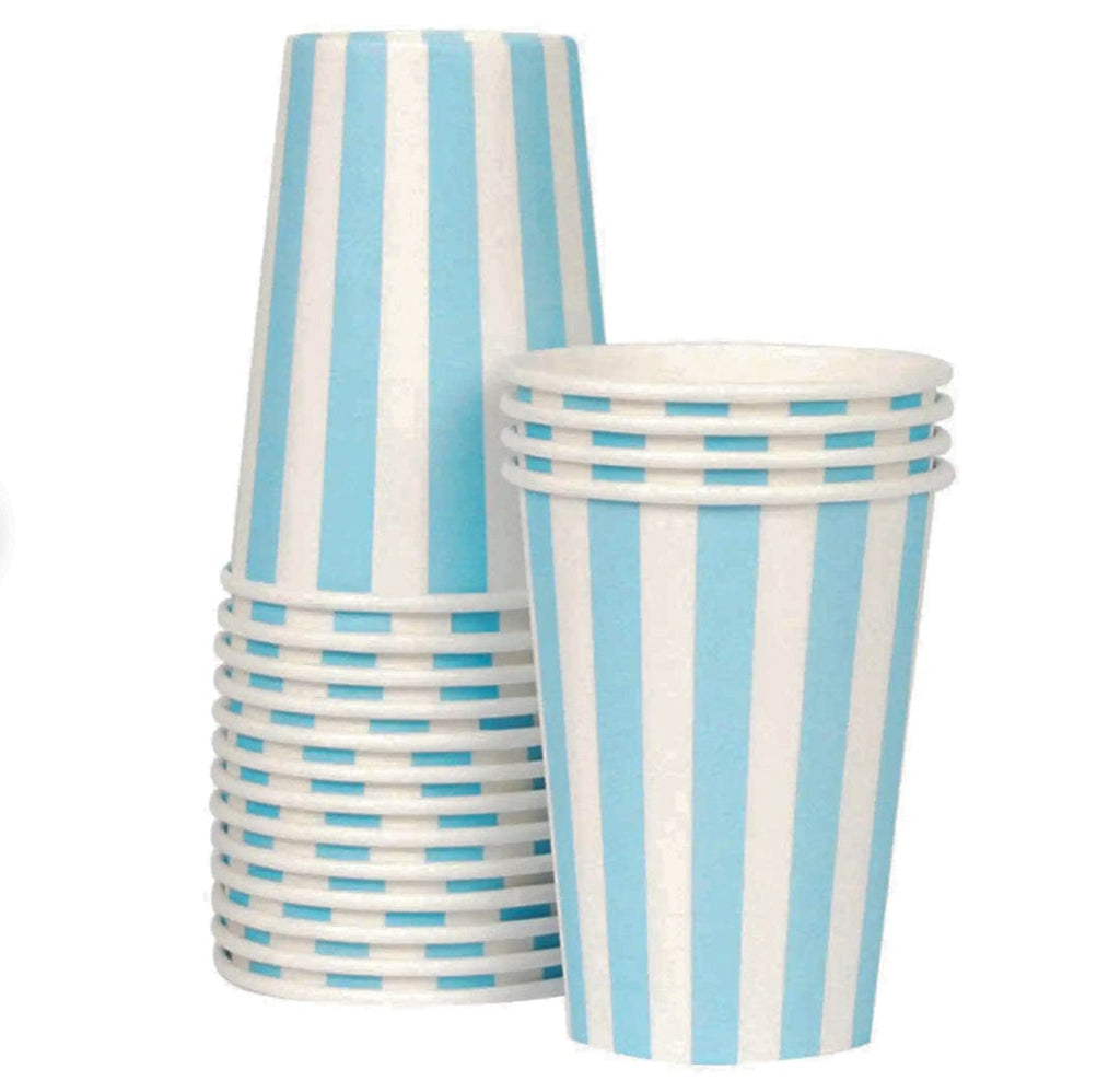 Paper Eskimo Party Blue Striped Cups