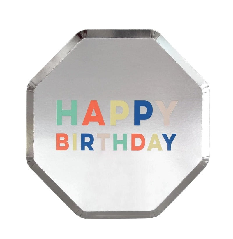 merry merry silver birthday plate