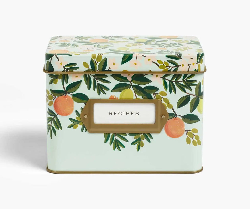 Rifle Paper Co. Citrus Floral Tin Recipe Box