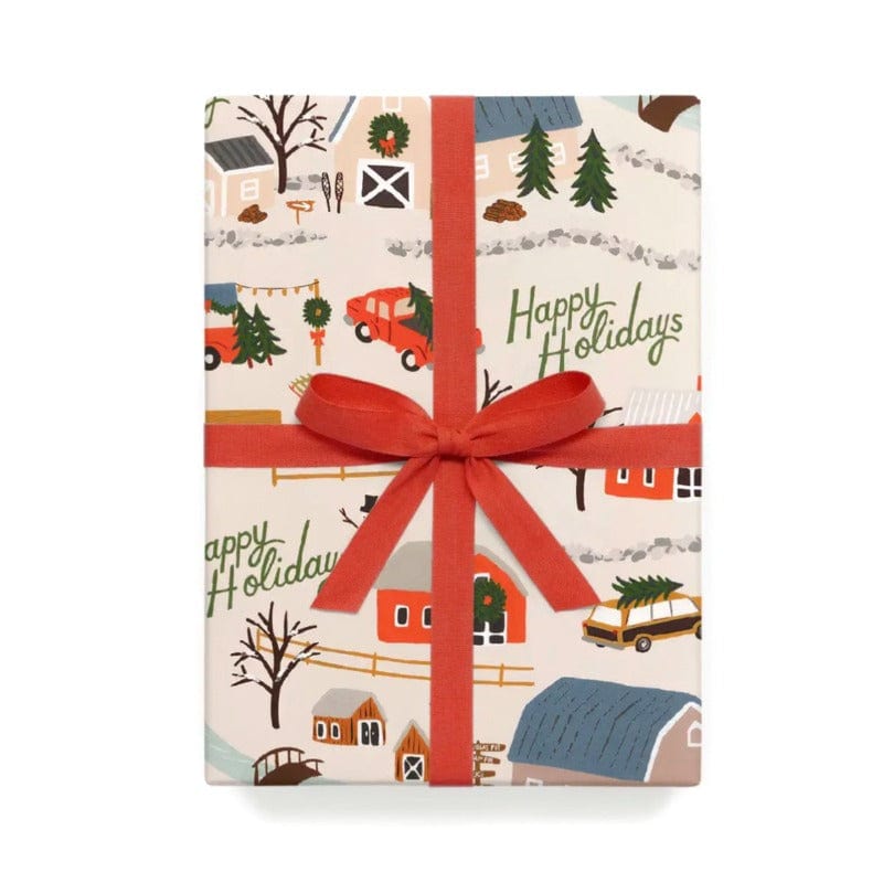 Rifle Paper Co. Christmas Holiday Tree Farm Wrapping Sheets - roll of 3