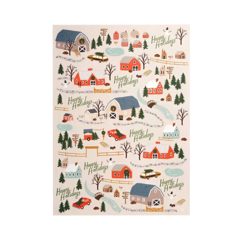 Rifle Paper Co. Christmas Holiday Tree Farm Wrapping Sheets - roll of 3