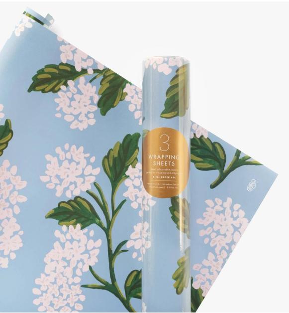 Rifle Paper Co. Gift Wrap Hydrangea Wrapping - Roll of 3 Sheets