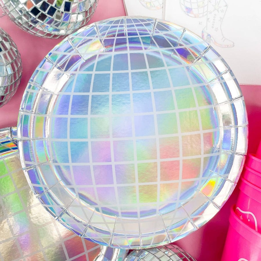 Rock Paper Scissors Party Disco Ball Paper Plates