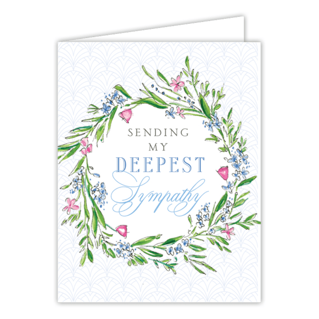 Rosanne Beck Greeting Cards Deepest Sympathy Floral Wreath Card