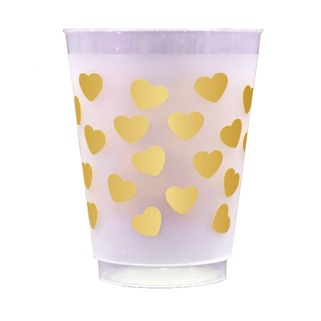 Sip Hip Hooray Party Gold Hearts (Reusable) Frost Cups