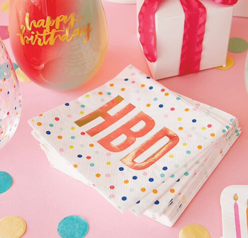 Slant Collections Party HBD Confetti Napkins