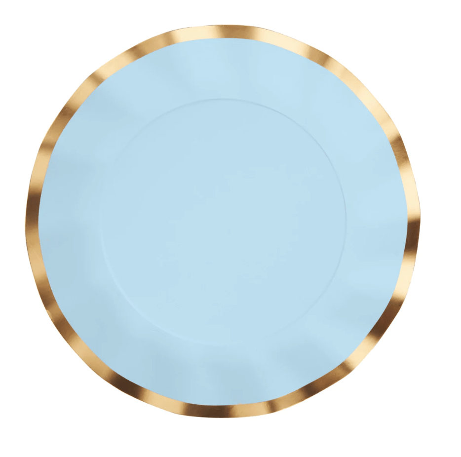 Sophistiplate Party Everyday Sky Blue Wavy Salad Plates